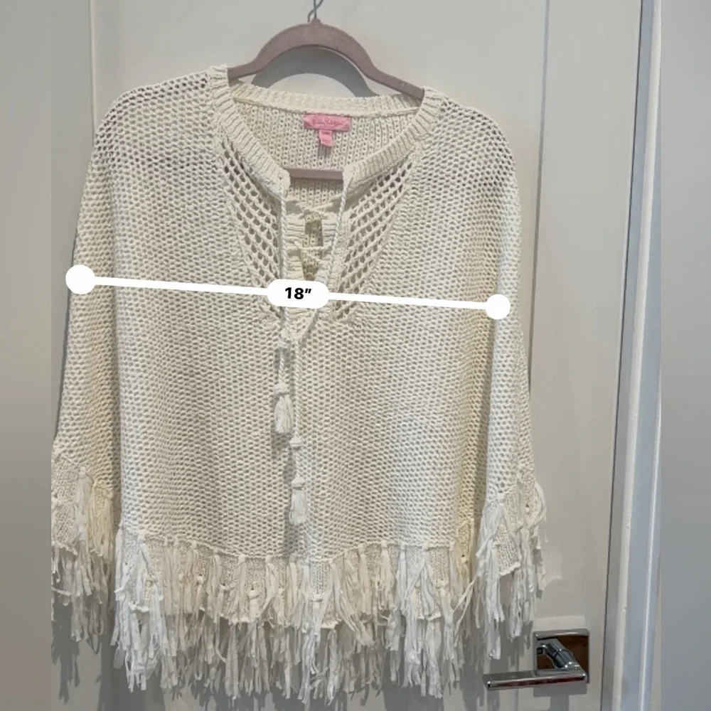 Lilly Pulitzer Val Sweater Poncho White S Elegant White Women's Sweater